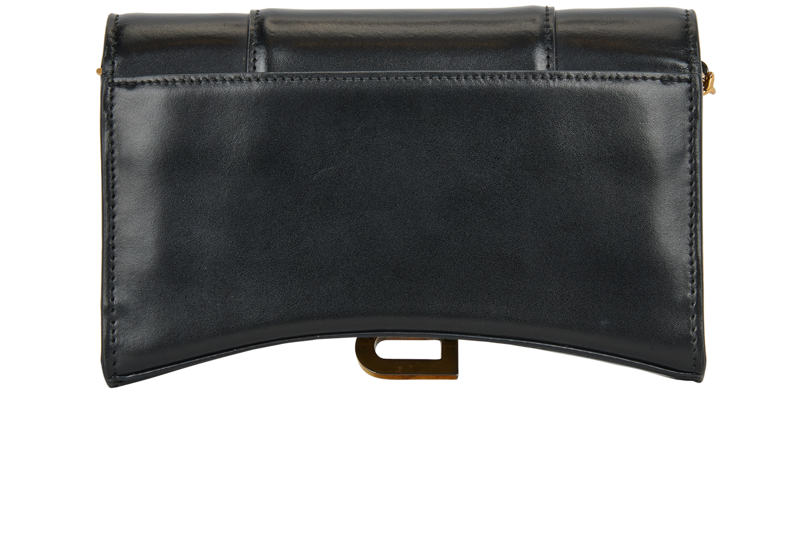 Hourglass Wallet on Chain, &pound;550, Handbags, Black, Leather, Back view